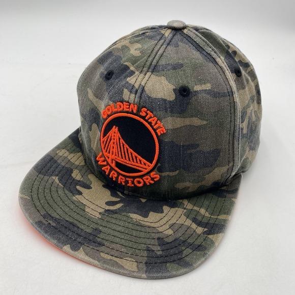 Mitchell & Ness Other - Golden State Warriors Hat Camo Neon Orange Mitchell Ness SnapBack Adjustable VGC
